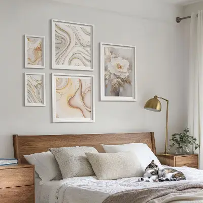 Gallery wall floral abstract elegance motifs