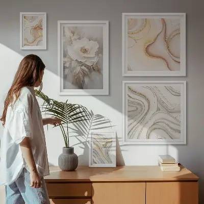 Gallery wall floral abstract elegance motifs
