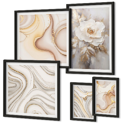 Gallery wall Floral motifs abstract elegance