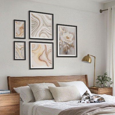 Gallery wall Floral motifs abstract elegance