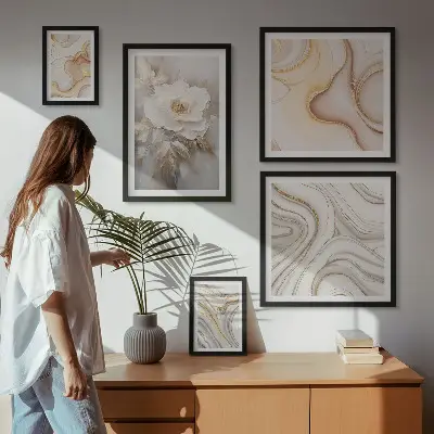 Gallery wall floral abstract elegance motifs