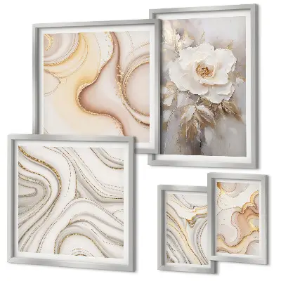 Gallery wall floral abstract elegance motifs