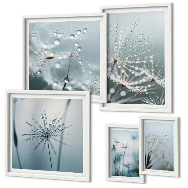 Water drops on plants gallery wall art print