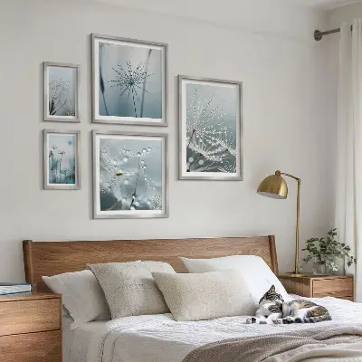 Water drops on plants gallery wall art print