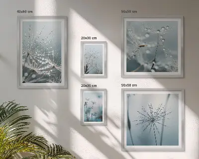 Water drops on plants gallery wall art print