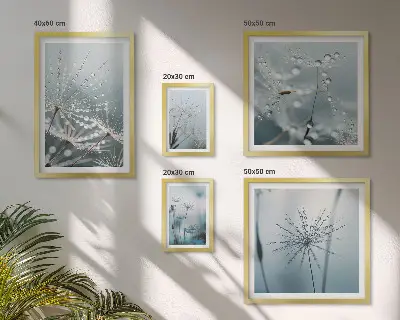 Water drops on plants gallery wall art print