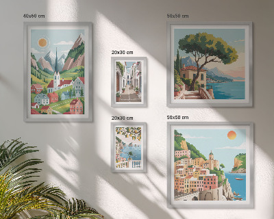 Framed photo set Charming mountains and towns