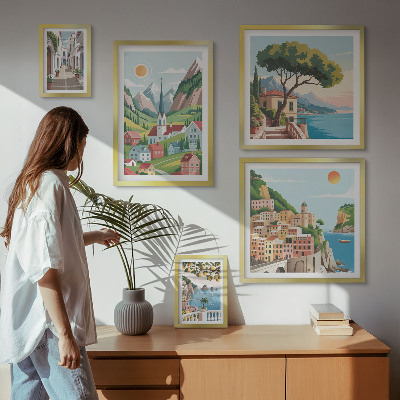 Framed photo set Charming mountains and towns