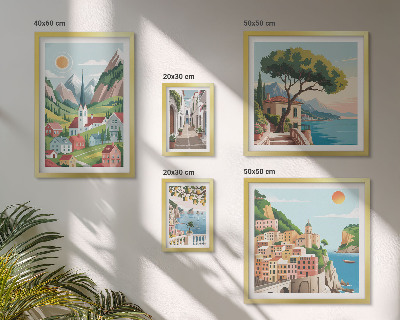 Framed photo set Charming mountains and towns