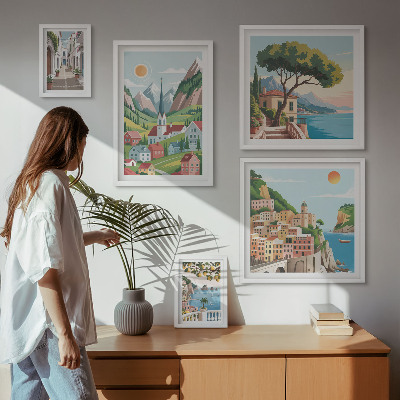 Framed photo set Charming mountains and towns