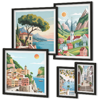 Framed photo set Charming mountains and towns