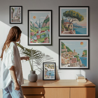 Framed photo set Charming mountains and towns