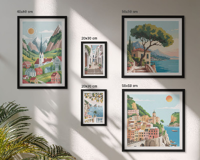 Framed photo set Charming mountains and towns