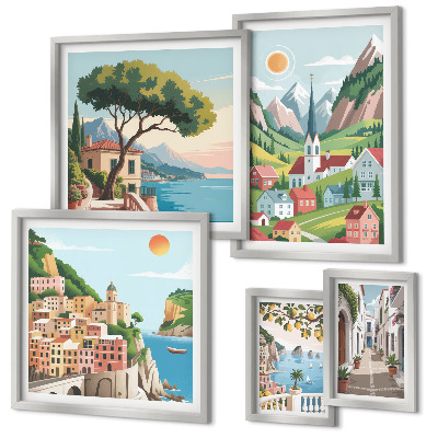 Framed photo set Charming mountains and towns