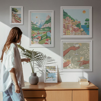 Set of 5 wall art pieces Charming landscapes for relaxation