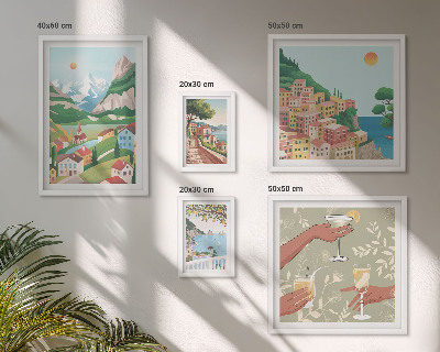 Set of 5 wall art pieces Charming landscapes for relaxation