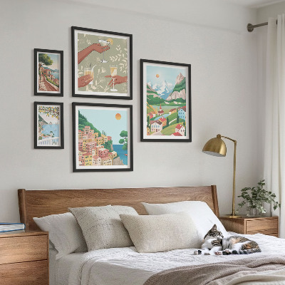 Set of 5 wall art pieces Charming landscapes for relaxation