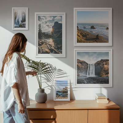 Framed photo set Landscapes waterfalls beaches