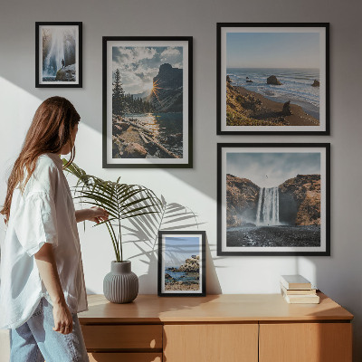 Framed photo set Landscapes waterfalls beaches
