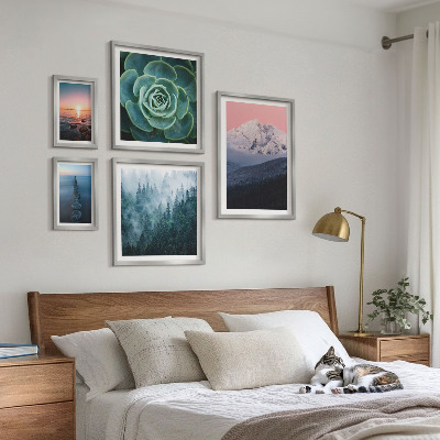 Set of 5 wall art pieces Landscapes mountains sea boho