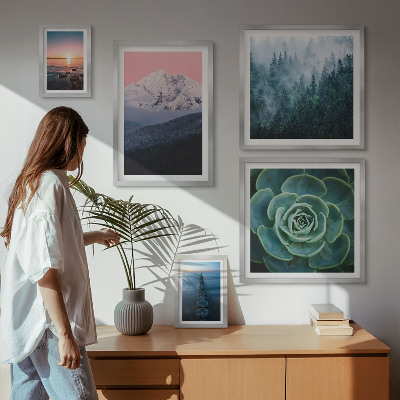 Set of 5 wall art pieces Landscapes mountains sea boho