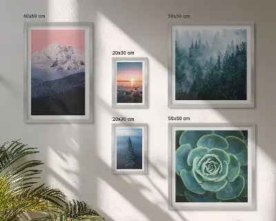 5 Piece landscape wall art set boho mountain and sea theme