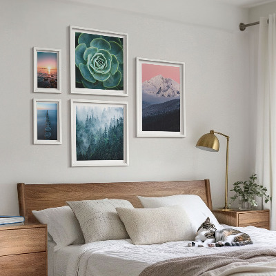 Set of 5 wall art pieces Landscapes mountains sea boho