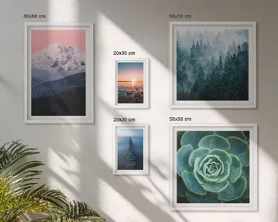 5 Piece landscape wall art set boho mountain and sea theme