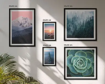 5 Piece landscape wall art set boho mountain and sea theme