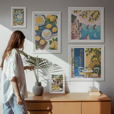 Gallery wall Lemon freshness boho summer