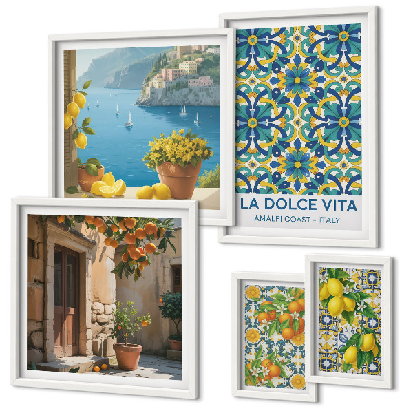 Gallery wall Italian Amalfi citrus flowers