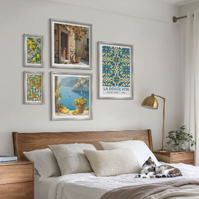 Gallery wall Italian Amalfi citrus flowers