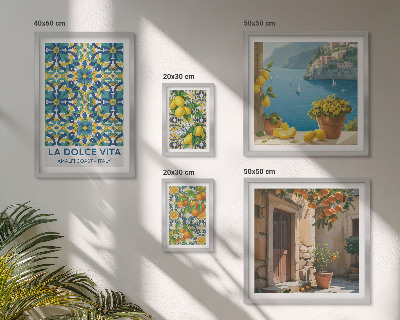 Gallery wall Italian Amalfi citrus flowers