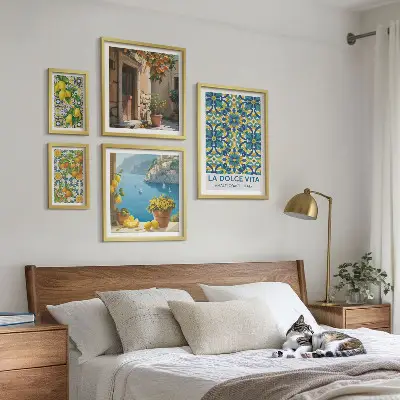 Italian Amalfi citrus flowers gallery wall art print