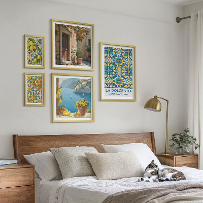 Gallery wall Italian Amalfi citrus flowers