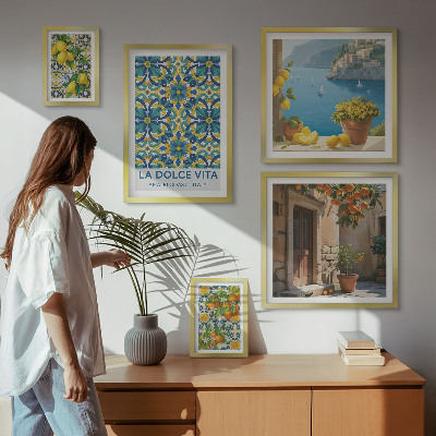 Gallery wall Italian Amalfi citrus flowers