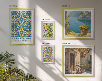 Gallery wall Italian Amalfi citrus flowers