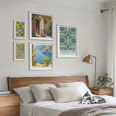 Italian Amalfi citrus flowers gallery wall art print