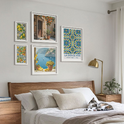 Gallery wall Italian Amalfi citrus flowers