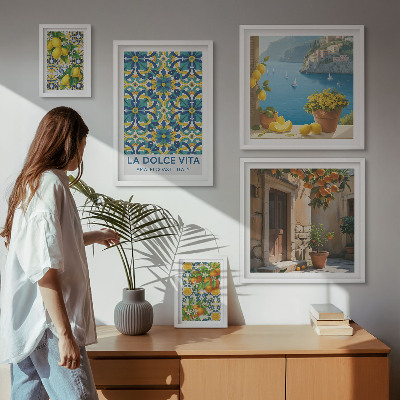 Gallery wall Italian Amalfi citrus flowers