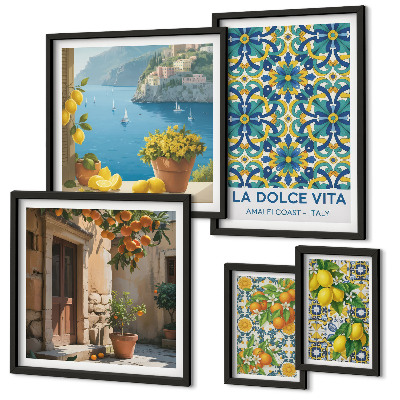 Gallery wall Italian Amalfi citrus flowers