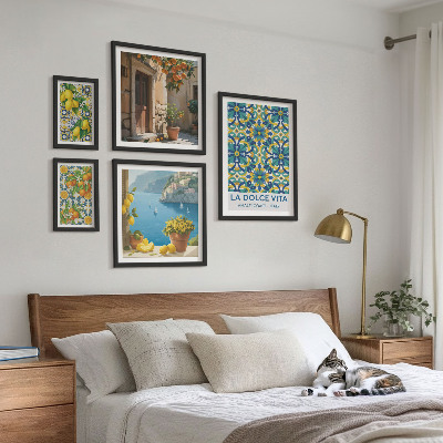 Gallery wall Italian Amalfi citrus flowers