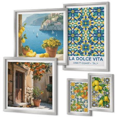 Gallery wall Italian Amalfi citrus flowers