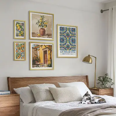 Italian citrus fruits framed photo set in a Mediterranean style