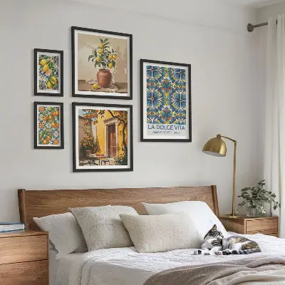 Italian citrus fruits framed photo set in a Mediterranean style
