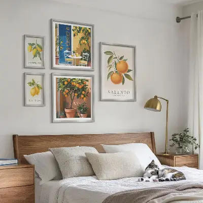 5-Piece rustic Italian fruit wall art set rustic Italian fruit theme