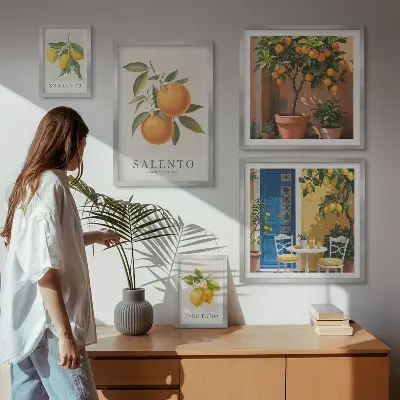 5-Piece rustic Italian fruit wall art set rustic Italian fruit theme