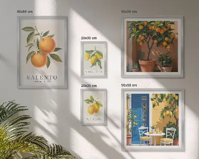 5-Piece rustic Italian fruit wall art set rustic Italian fruit theme