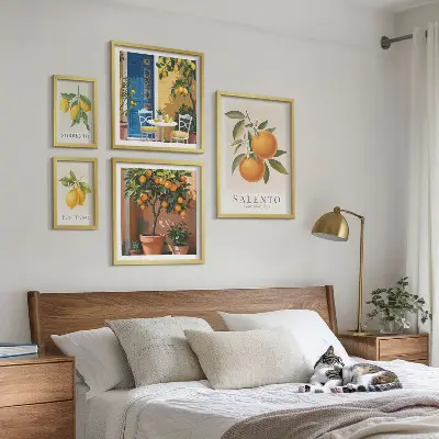 5-Piece rustic Italian fruit wall art set rustic Italian fruit theme