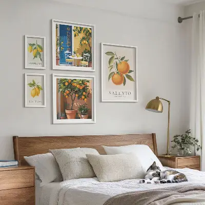 5-Piece rustic Italian fruit wall art set rustic Italian fruit theme